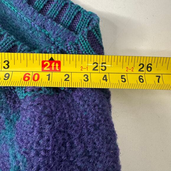 Vintage Marisa Christina Womens Blue and Teal Wool Sweater Hong Kong Large - Picture 7 of 8